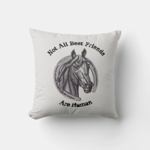 Pferd Lover Vintage Tierskizze Bester Freund Kissen