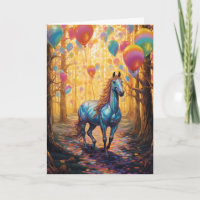Pferd mit Balloons zum Geburtstag