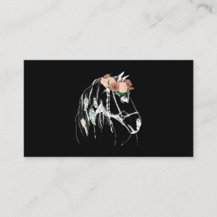 Pferd mit Blume für Reittiere Frauen Visitenkarte