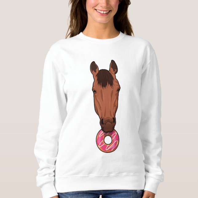 Pferd mit Donut Sweatshirt (Vorderseite)