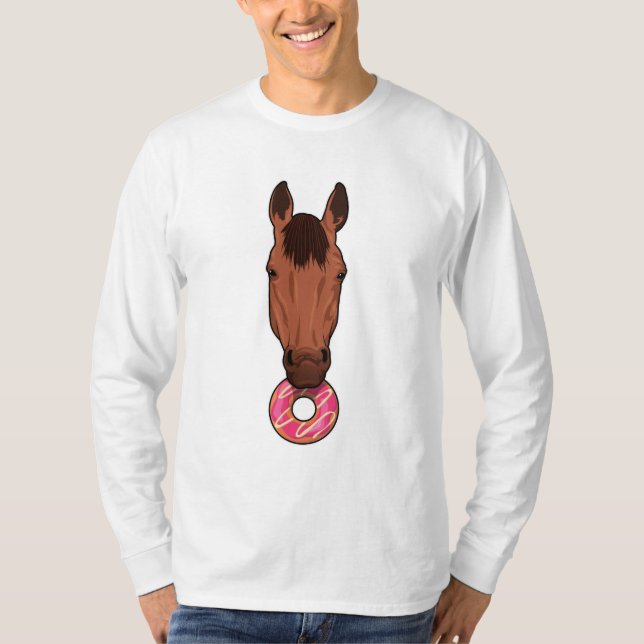 Pferd mit Donut T-Shirt (Vorderseite)