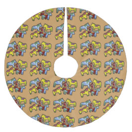 Pferd mit einer anderen Farbe Weihnachtsbaumrock Polyester Weihnachtsbaumdecke