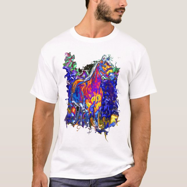 Pferd mit galoppierenden Farben T-Shirt (Vorderseite)