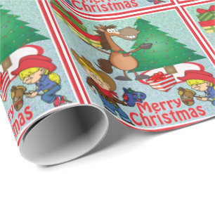 Pferd mit Geschenk-und Geschenkpapier