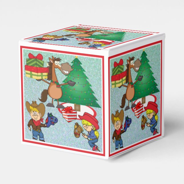 Pferd mit Geschenken Stick Pferd Kinder Geschenk/G Geschenkschachtel (Vorderseite)