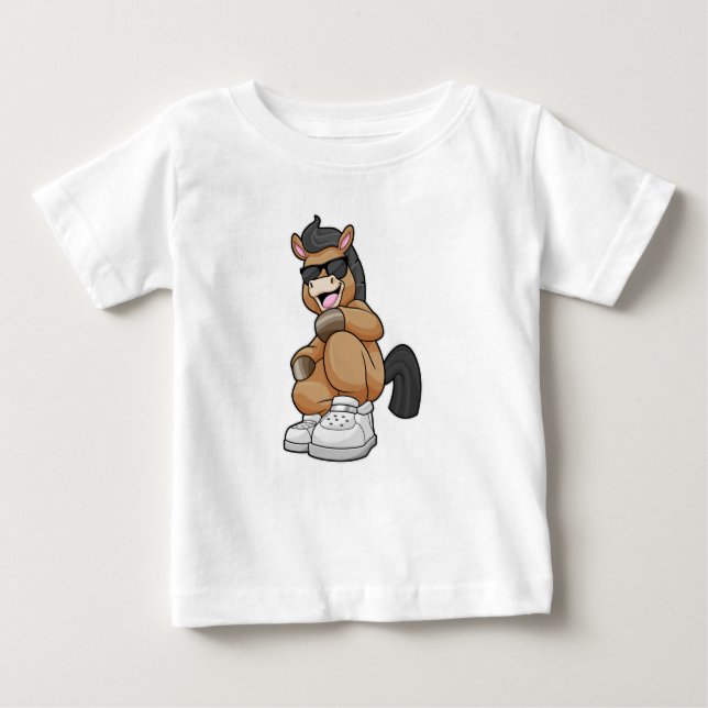 Pferd mit großen Schuhen Baby T-shirt (Vorderseite)