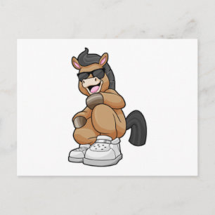 Pferd mit großen Schuhen Postkarte