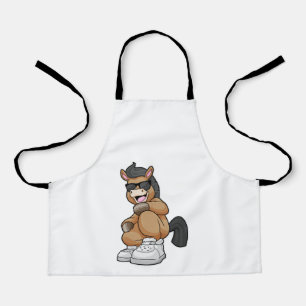 Pferd mit großen Schuhen Schürze