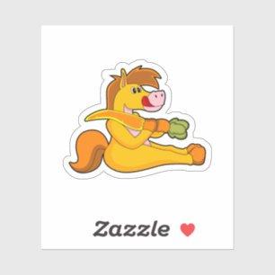 Pferd mit Karrot Aufkleber