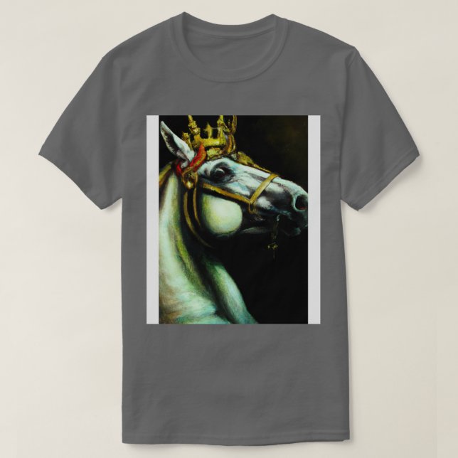 Pferd mit Krone 2 T-Shirt (Design vorne)