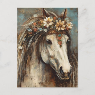 Pferd mit Krone Postkarte