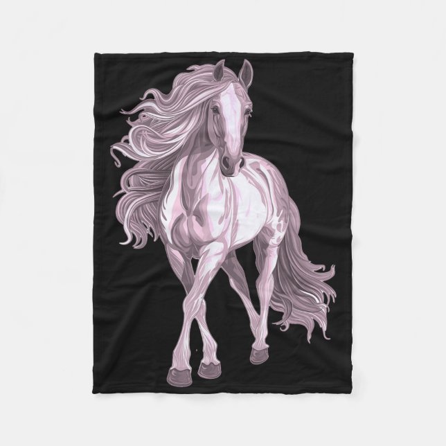 Pferd mit Langmist-Reitpferd Fleecedecke (Vorderseite)