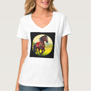 Pferd mit lebendigem Hintergrund T-Shirt