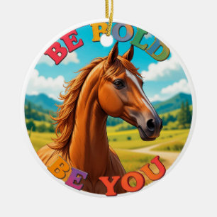 Pferd mit Motivierend Angebot Keramik Ornament