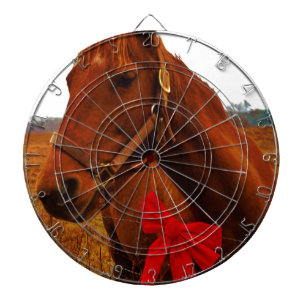 Pferd mit Red Bow Dartscheibe