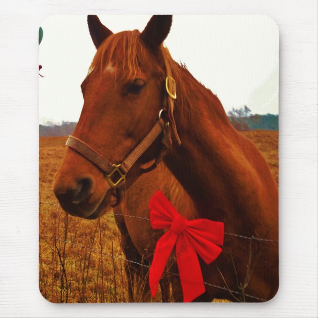 Pferd mit Red Bow Mousepad (Vorne)