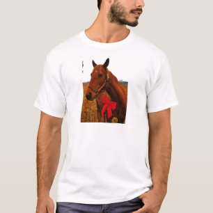 Pferd mit Red Bow T-Shirt