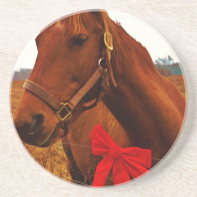 Pferd mit Red Bow Untersetzer (Vorne)