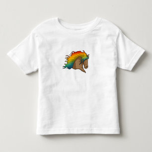 Pferd mit Regenbogenhaaren Kleinkind T-shirt