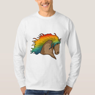 Pferd mit Regenbogenhaaren T-Shirt