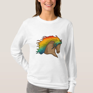 Pferd mit Regenbogenhaaren T-Shirt