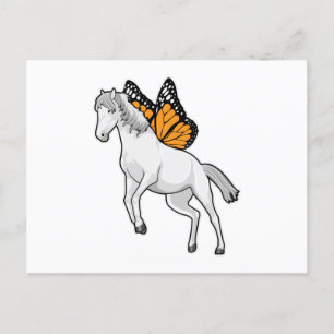 Pferd mit Schmetterling Postkarte