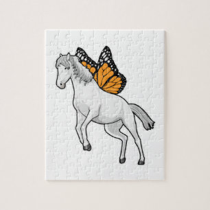 Pferd mit Schmetterling Puzzle
