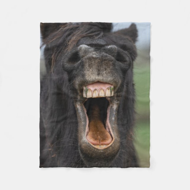 Pferd mit seinen Zähnen Fleecedecke (Vorderseite)