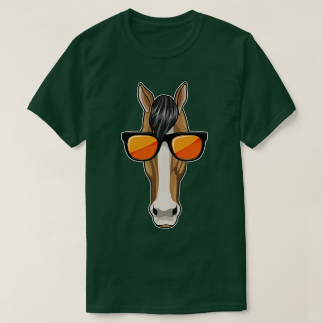 Pferd mit Sonnenbrille 1 T-Shirt (Design vorne)