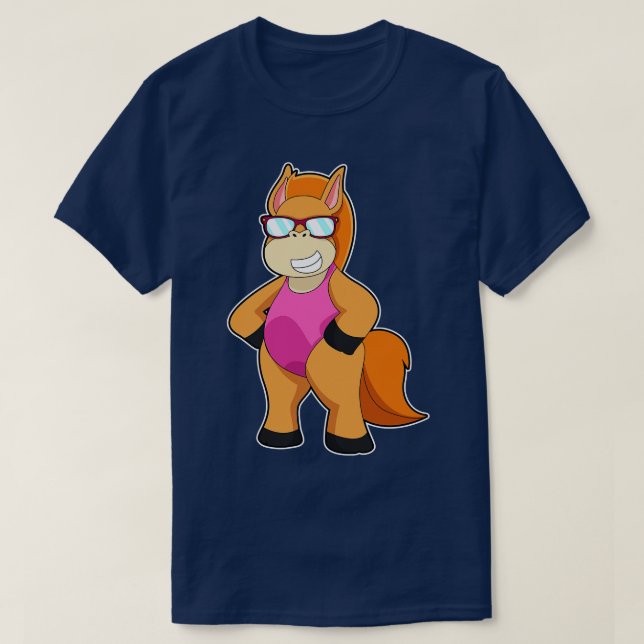 Pferd mit Sonnenbrille 6 T-Shirt (Design vorne)