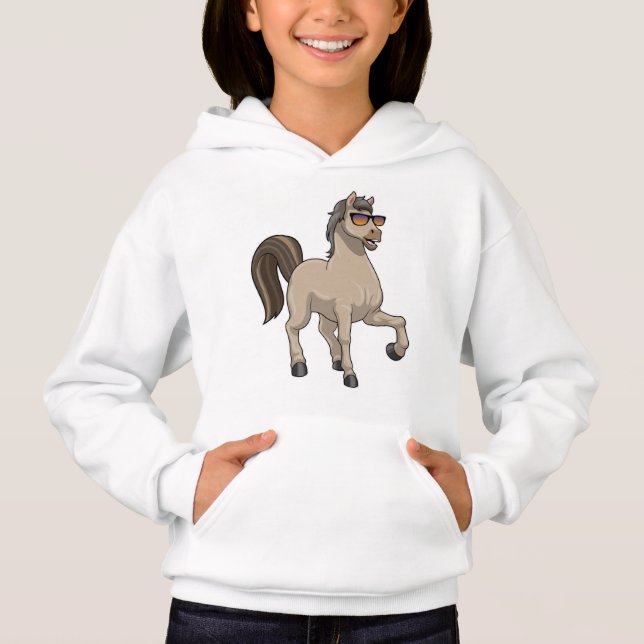 Pferd mit Sonnenbrille Hoodie (Vorderseite)