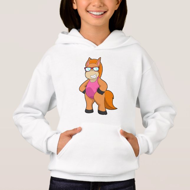 Pferd mit Sonnenbrille Hoodie (Vorderseite)