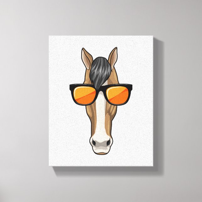 Pferd mit Sonnenbrille Leinwanddruck (Vorderseite)