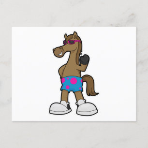 Pferd mit Sonnenbrille Postkarte