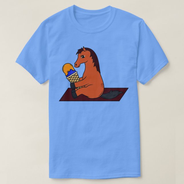 Pferd mit Waffeleis Creme 2 T-Shirt (Design vorne)