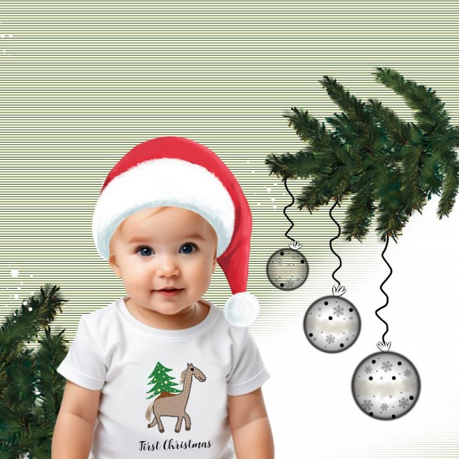 Pferd mit Weihnachtsbaum Baby Strampler (Von Creator hochgeladen)