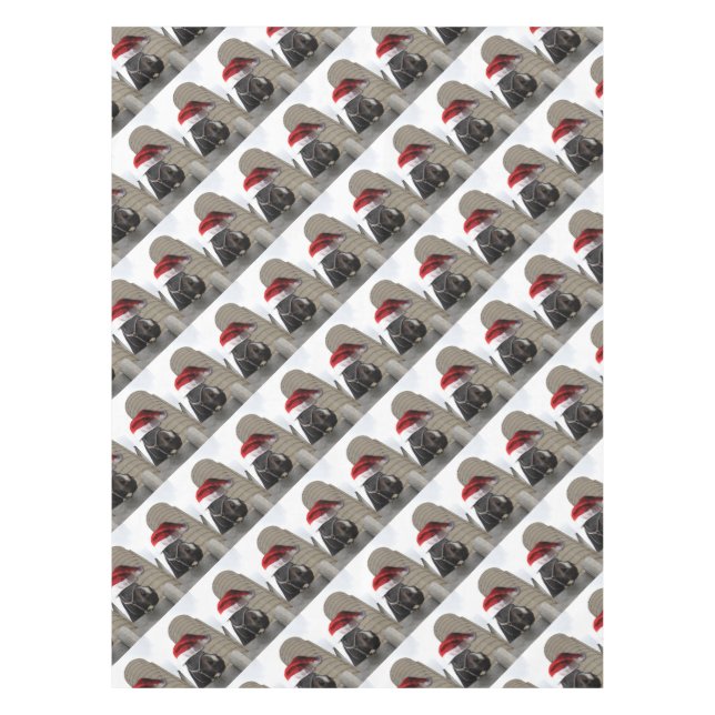 Pferd mit Weihnachtsmannmütze Tischdecke (Vorderseite)