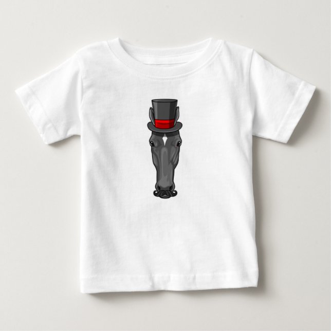 Pferd mit Zylinder Baby T-shirt (Vorderseite)