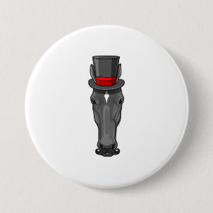 Pferd mit Zylinder Button