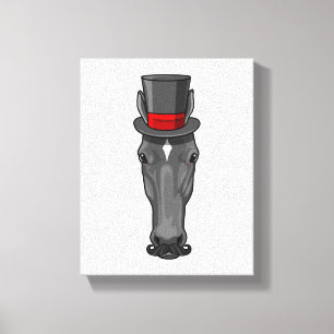 Pferd mit Zylinder Leinwanddruck