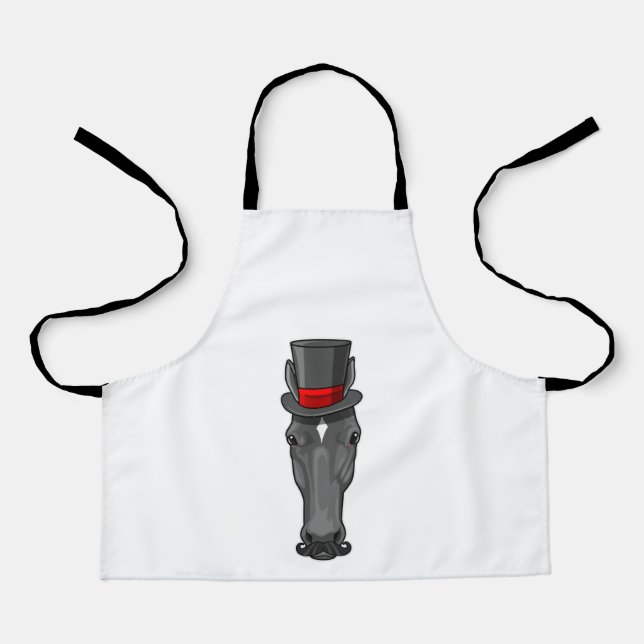 Pferd mit Zylinder Schürze (Vorderseite)