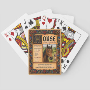 Pferd, mittelalterliche Bestiarien-Kunst Spielkarten