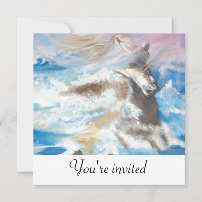 Pferd mitten im Meer Einladung (Vorderseite)