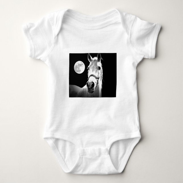 Pferd & Mond Baby Strampler (Vorderseite)