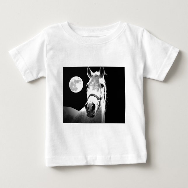 Pferd & Mond Baby T-shirt (Vorderseite)