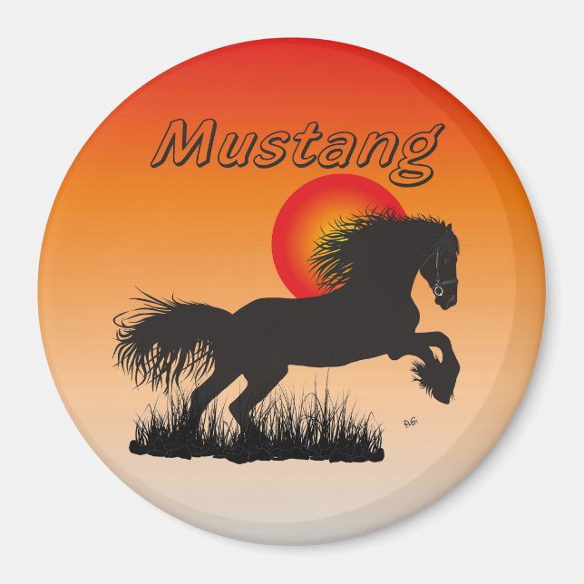 Pferd - Mustang Magnet (Vorne)