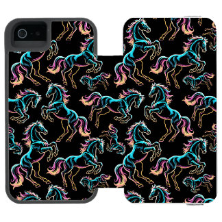 Pferd Neonlicht Glitch Retro-Stil Incipio Watson™ iPhone 5 Geldbörsen Hülle