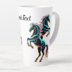 Pferd Neonlicht Glitch Retro-Stil Milchtasse