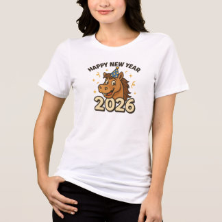 Pferd Neujahr 2026 Tri-Blend Shirt