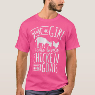 Pferd nur ein Mädchen, das Hühner und Ziegen Liebe T-Shirt